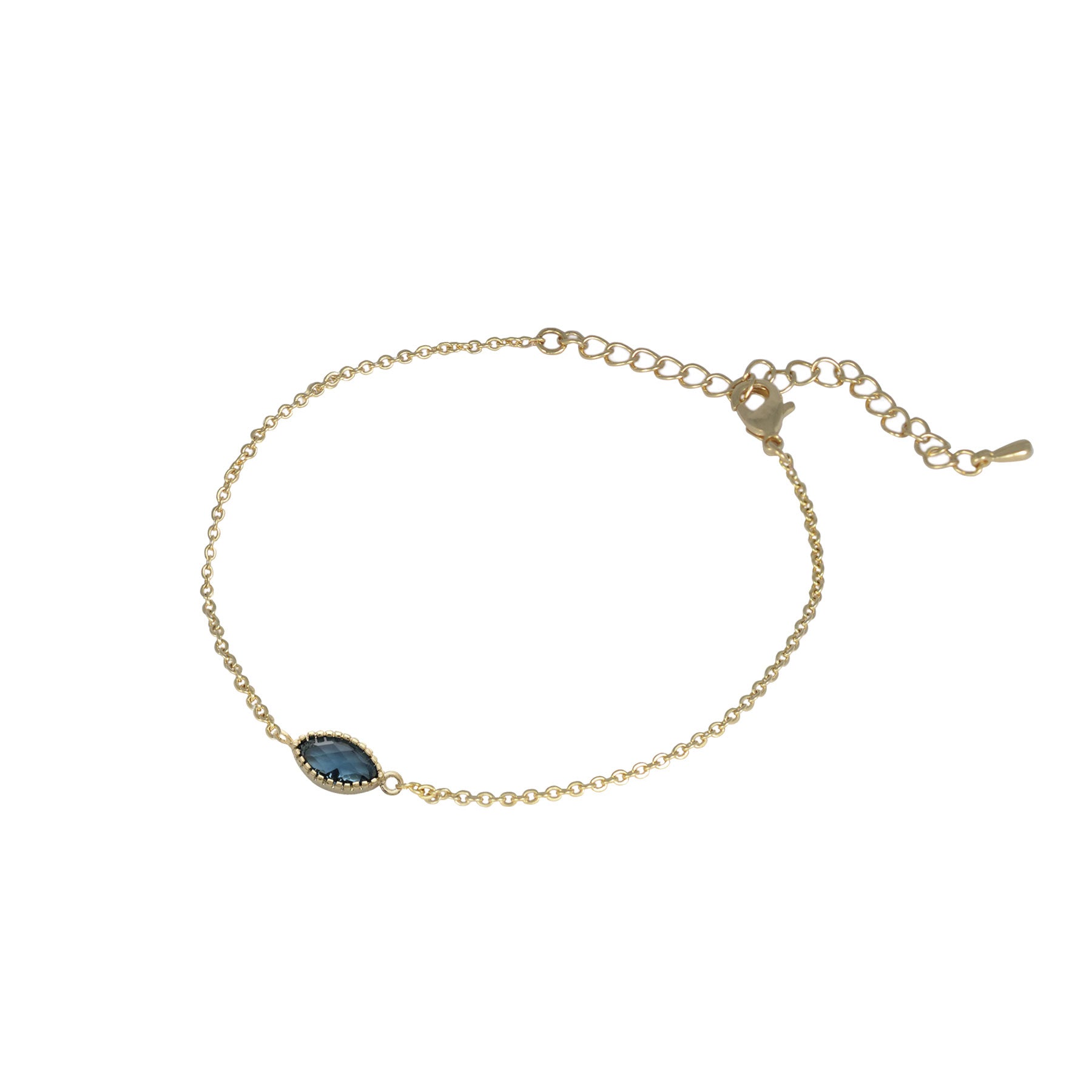 Bracelet marquise en cristal or et marine - Lost & Faune
