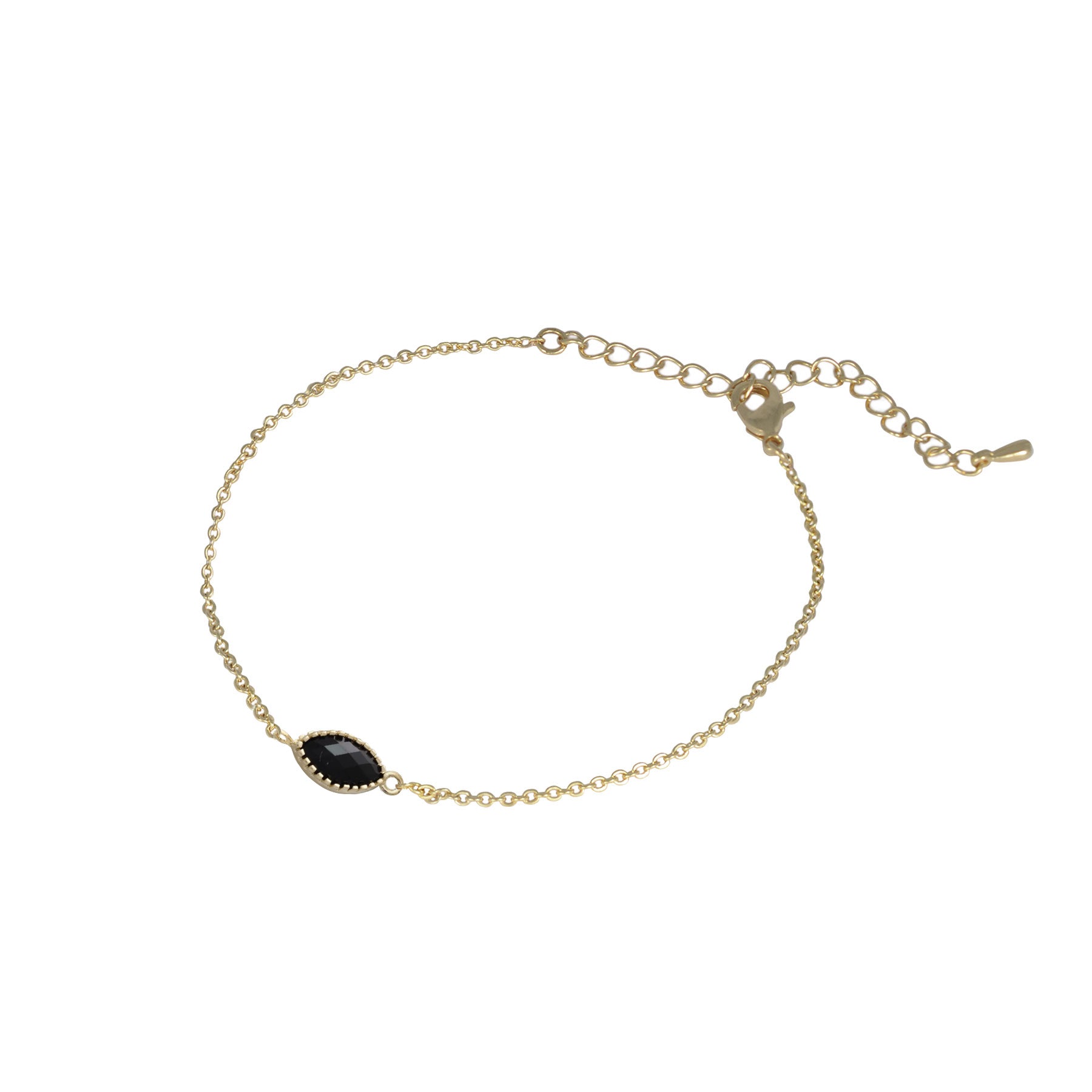 Bracelet marquise en cristal or et noir - Lost & Faune