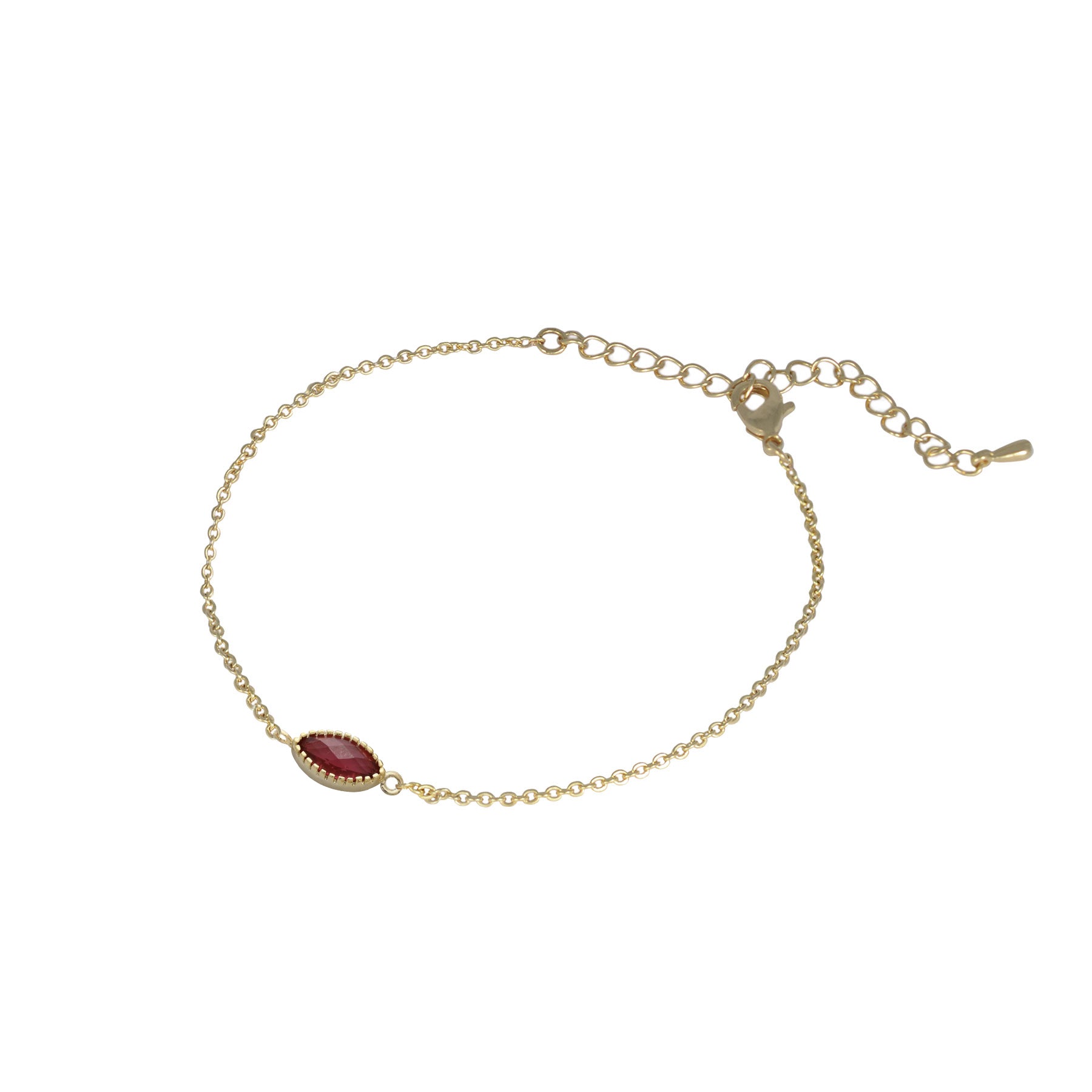 Bracelet marquise en cristal or et rouge - Lost & Faune