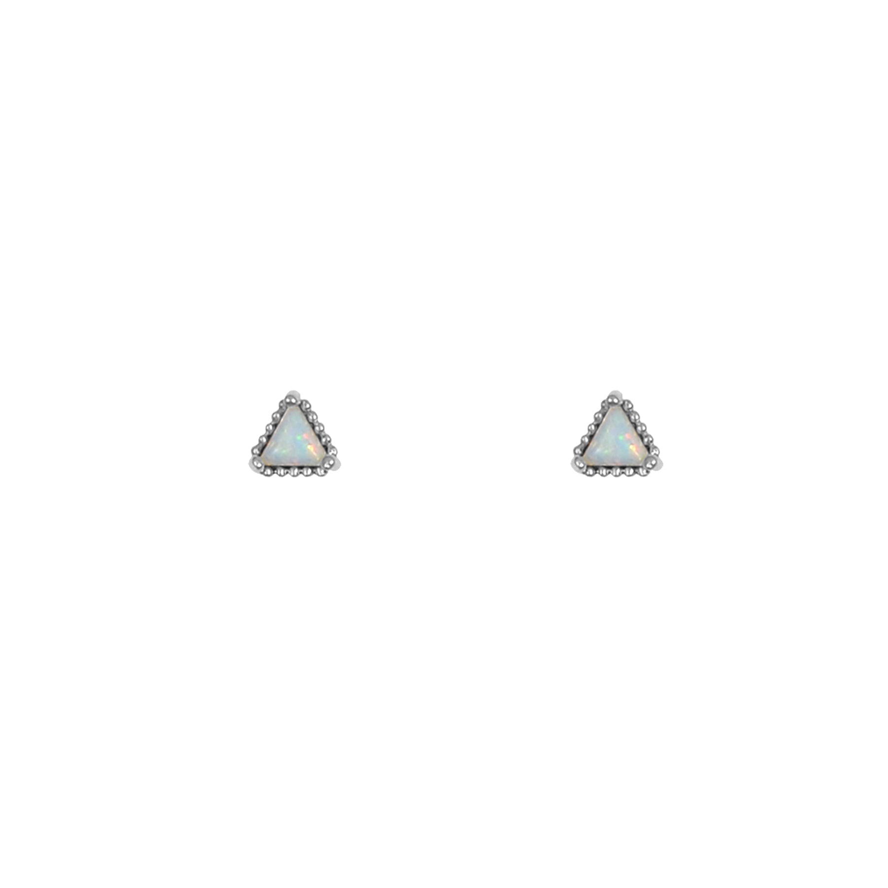 Boucles d'oreilles opales triangle argent - Lost & Faune
