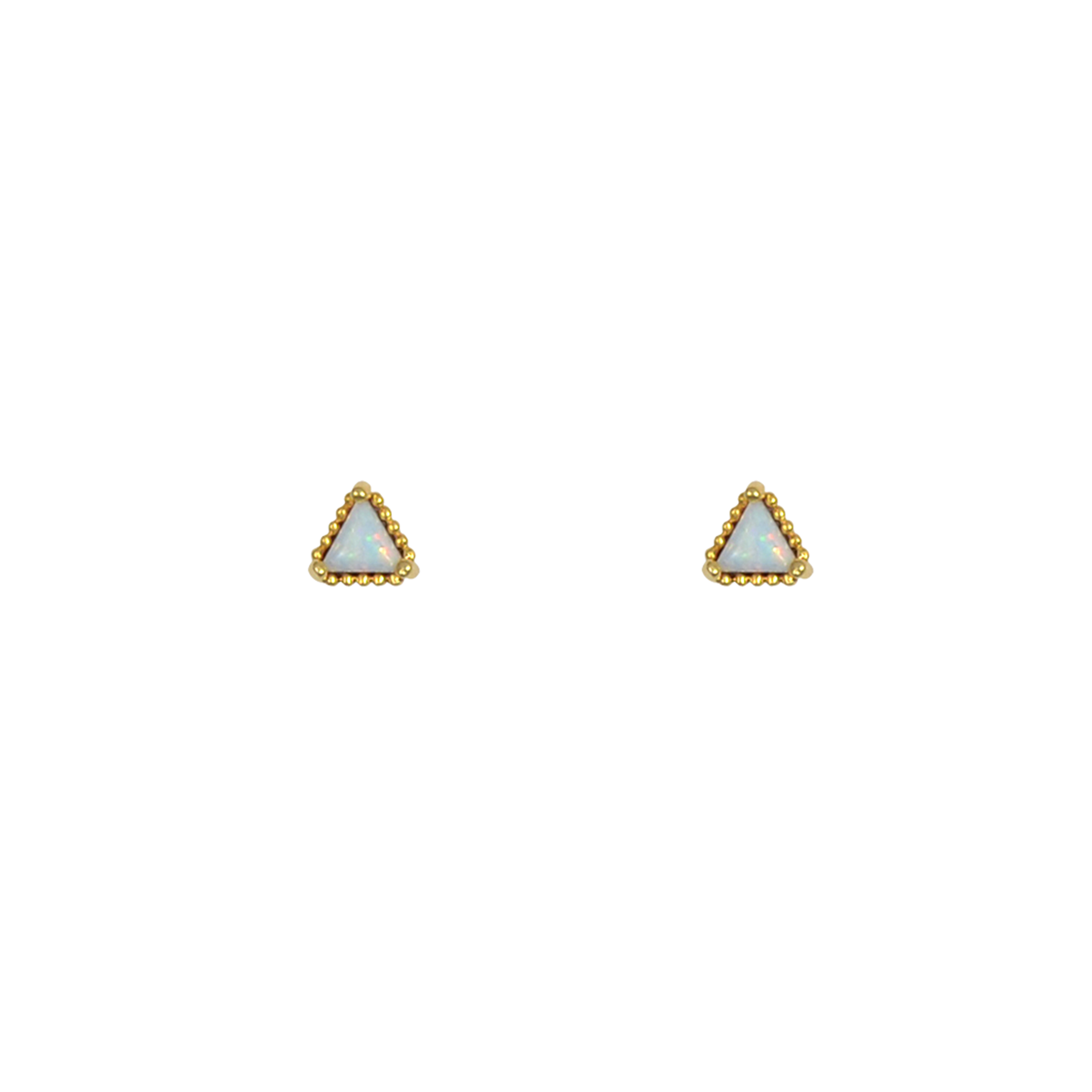 Boucles d'oreilles opales triangle or - Lost & Faune