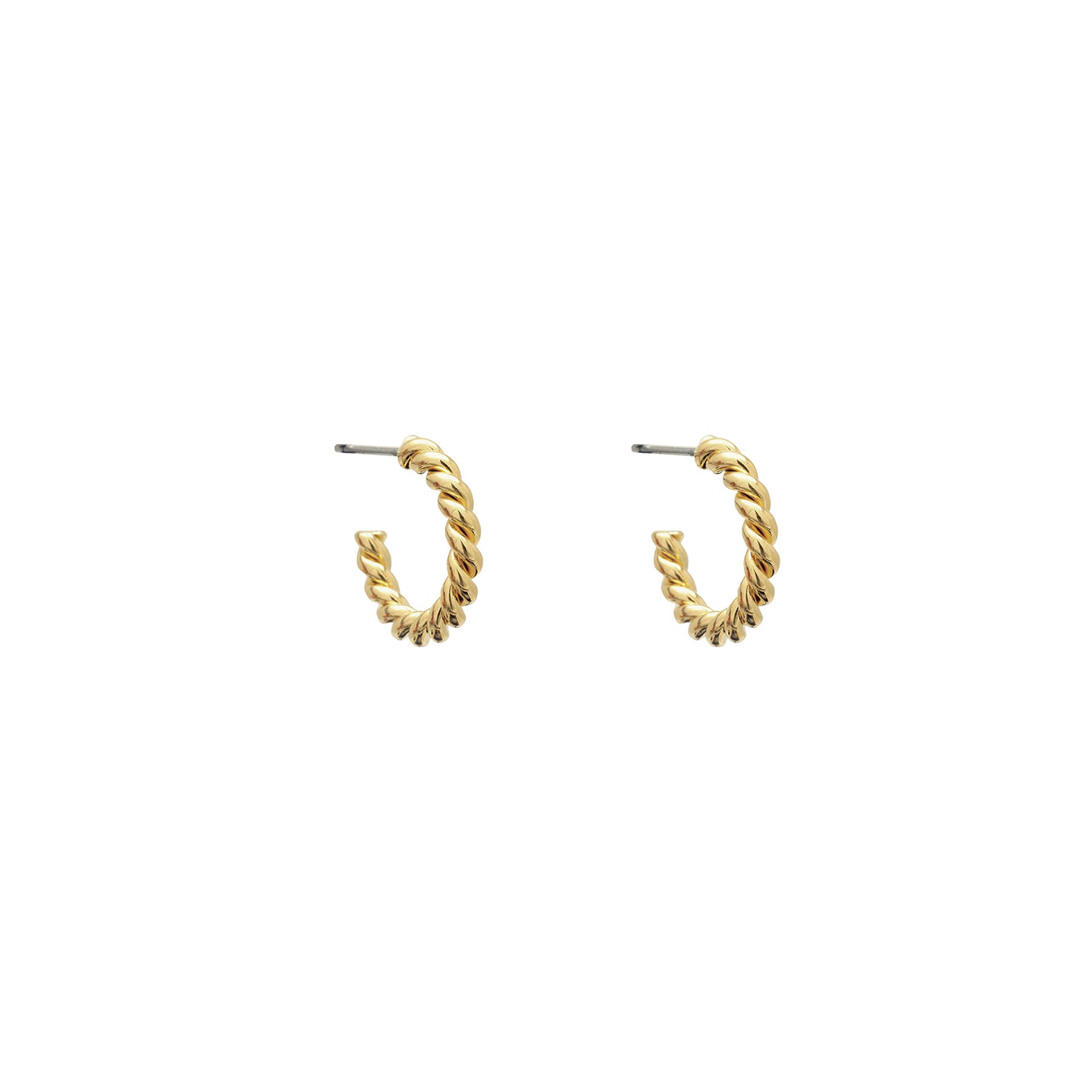 Boucles d'oreilles anneaux torsades or - Lost & Faune