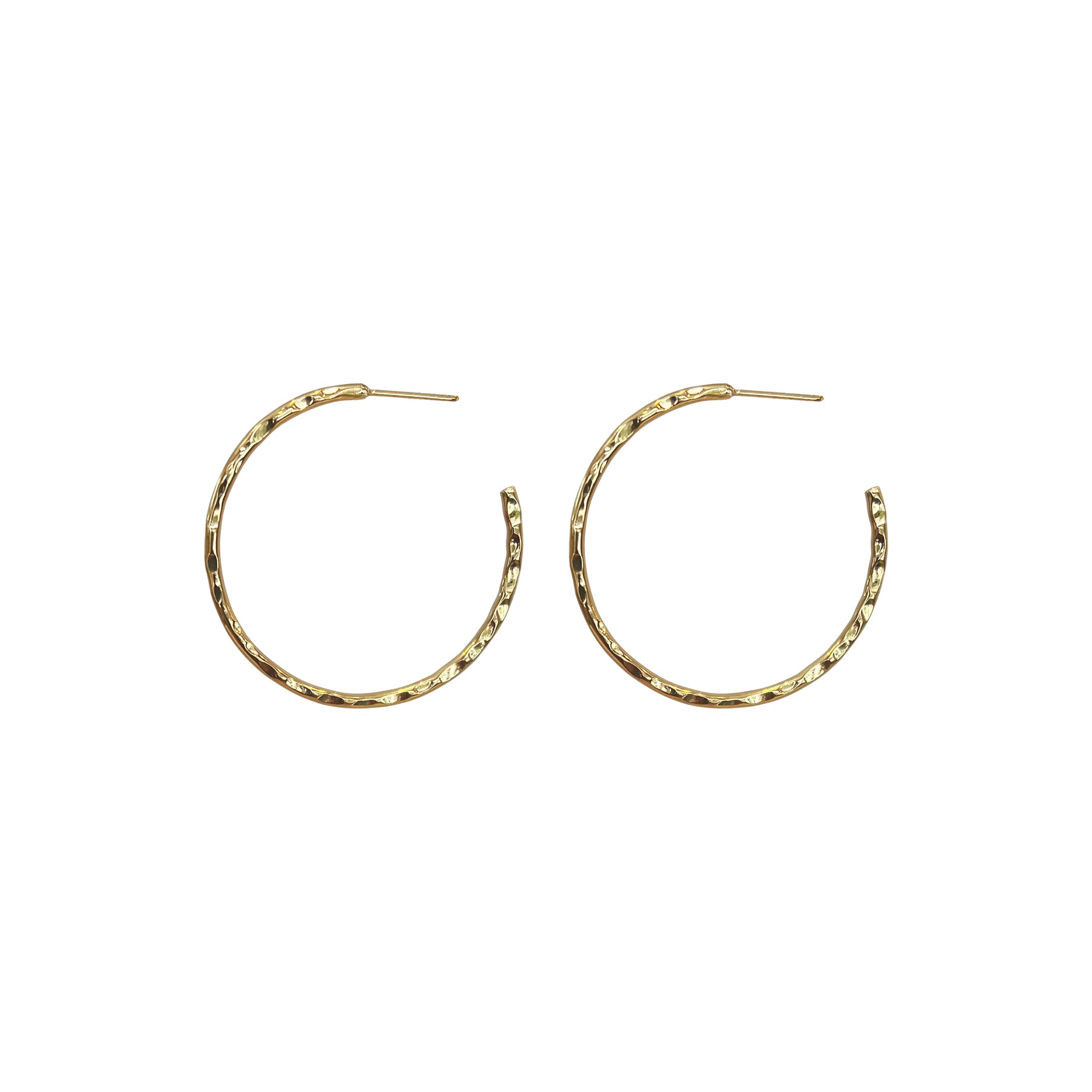 Boucles d'oreilles anneaux martelés or Lost & Faune