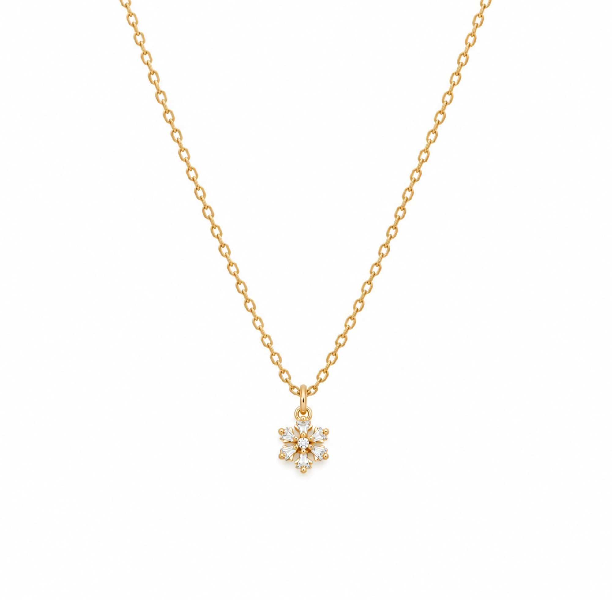 Collier flocon scintillant or