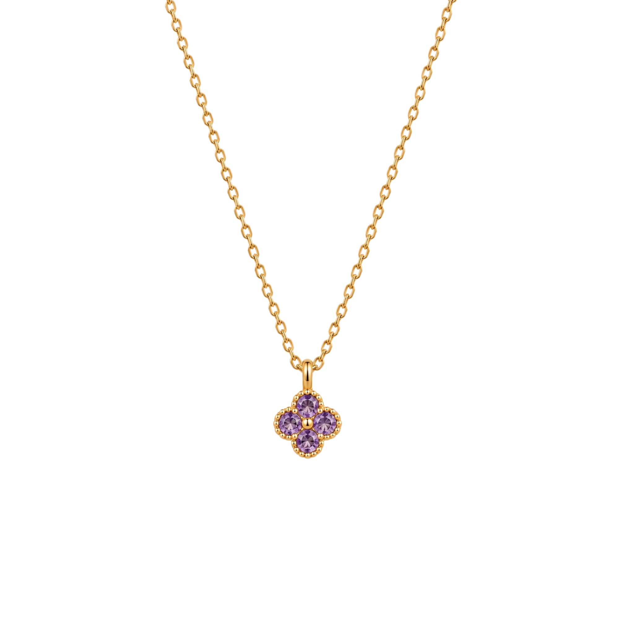 Collier chance or et lavande