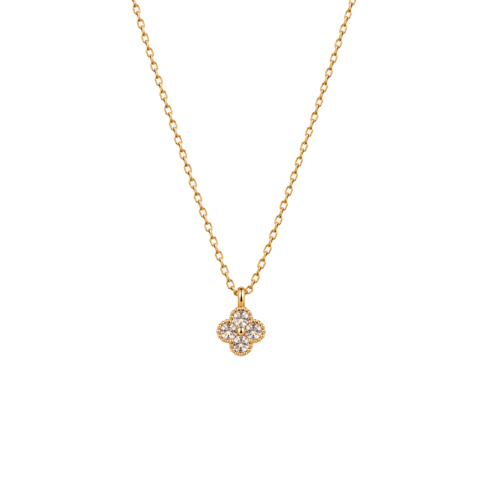 Collier chance or et cristal