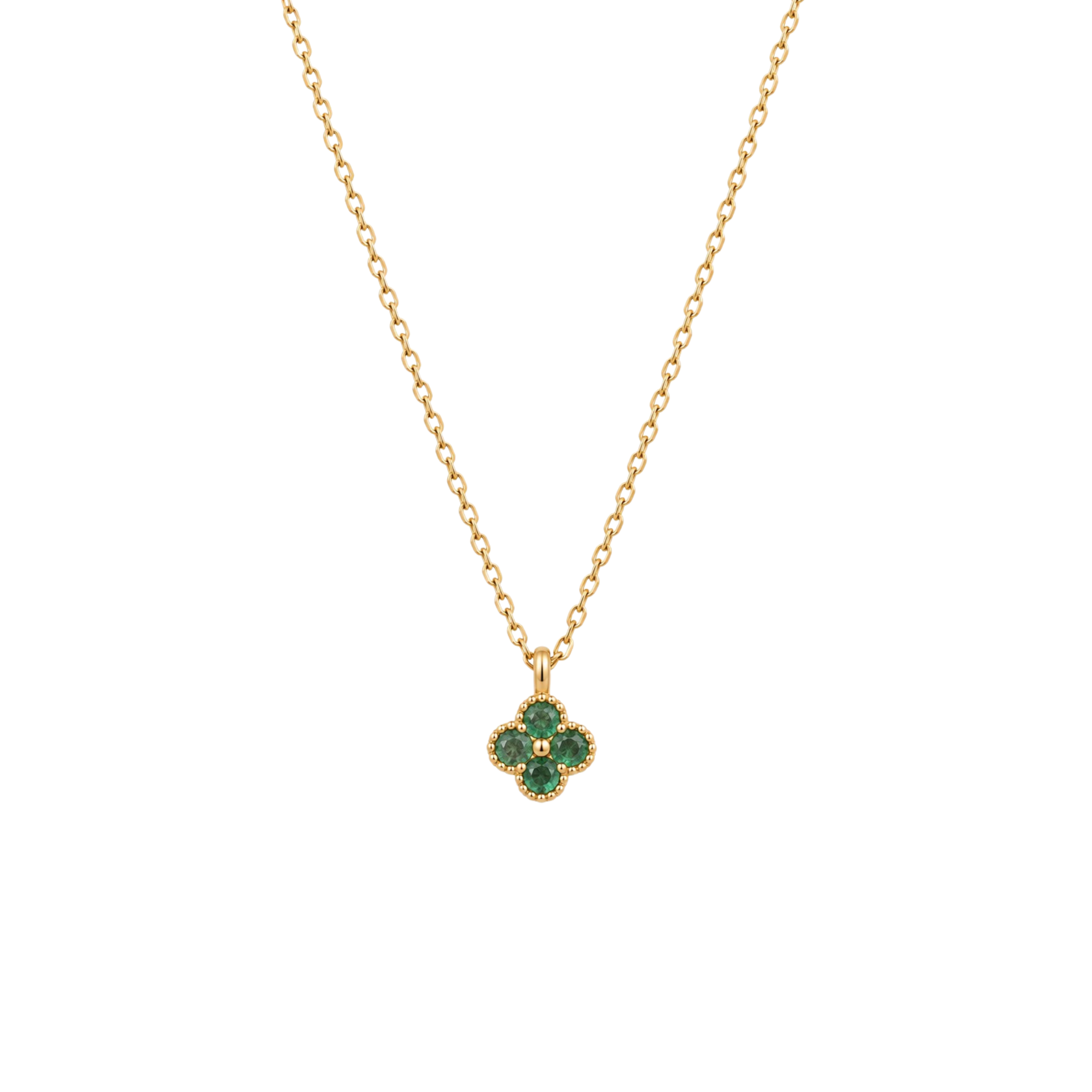 Collier chance or et vert
