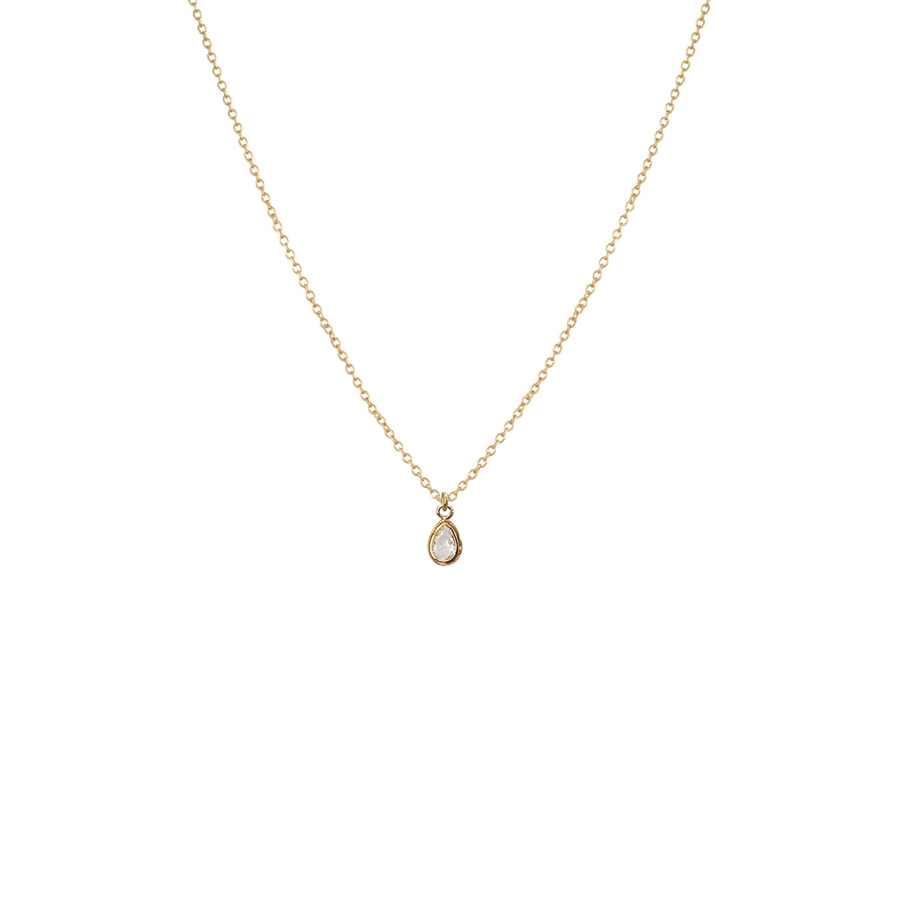 Gold and crystal drop necklace