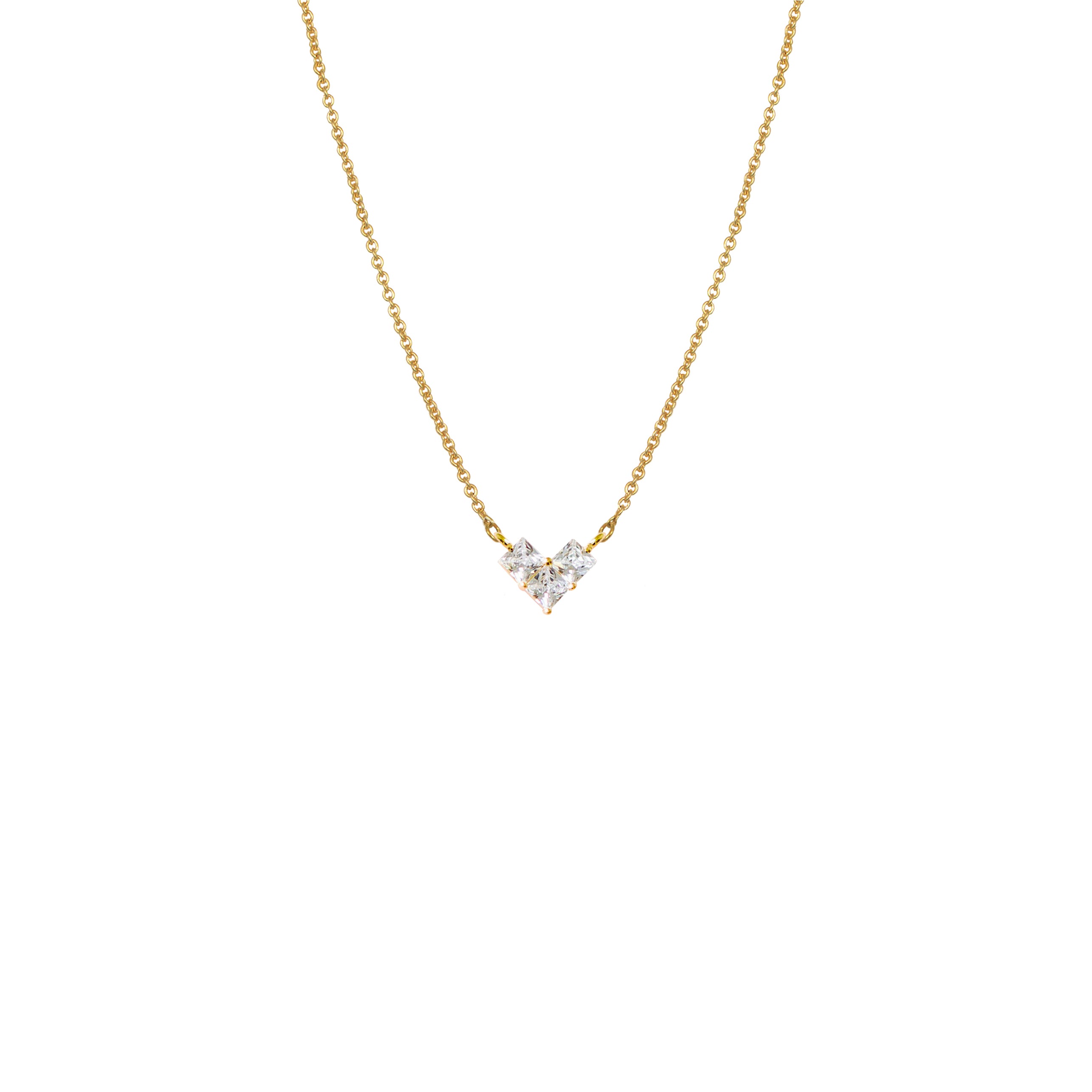 Gold and crystal winter flower necklace