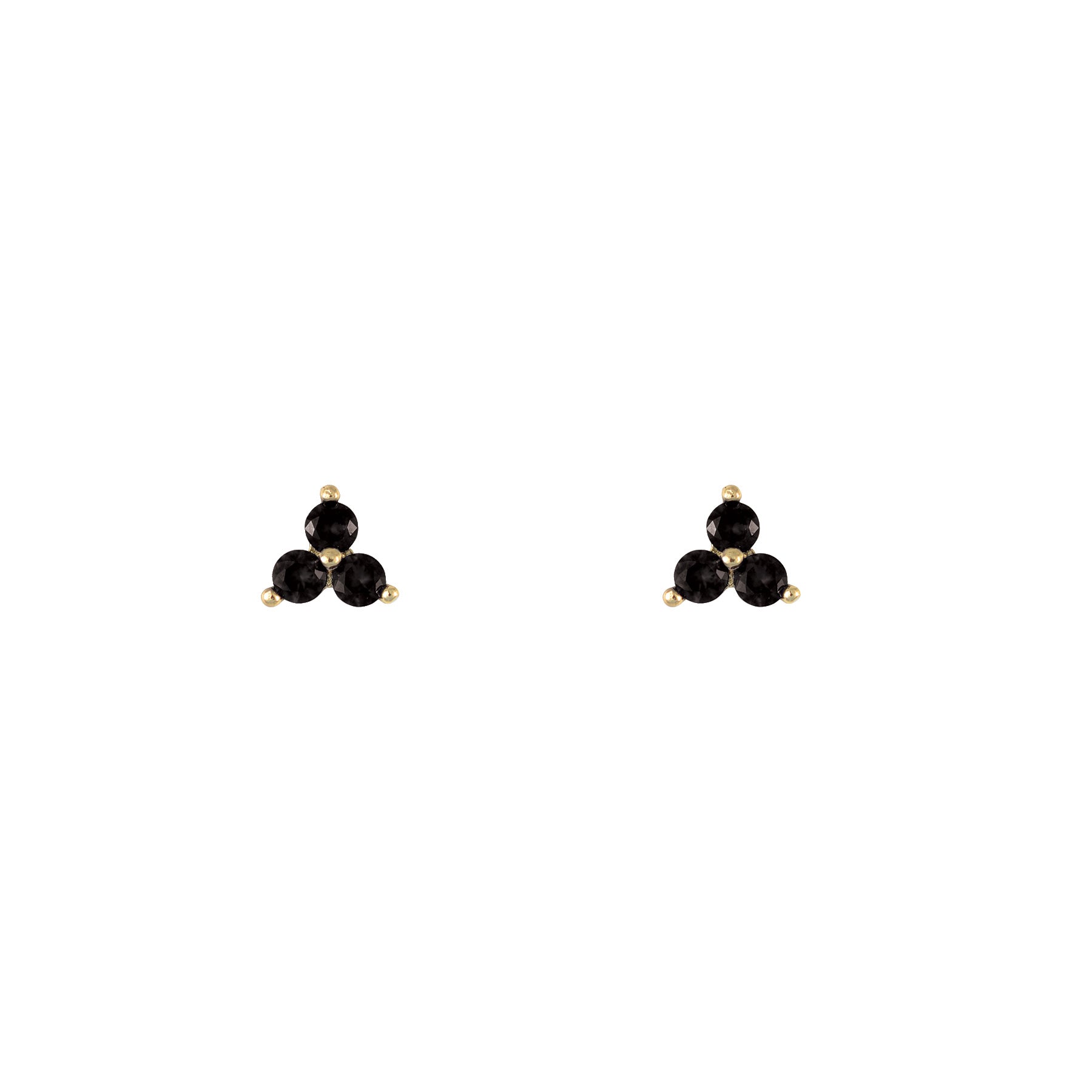 Small gold and black winter flowers earrings