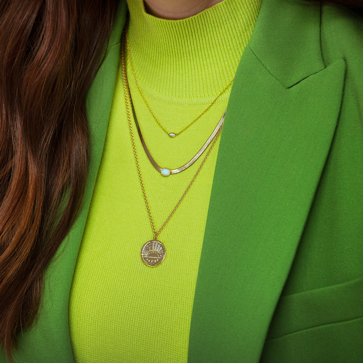 Gold sunset necklace Lost & Faune