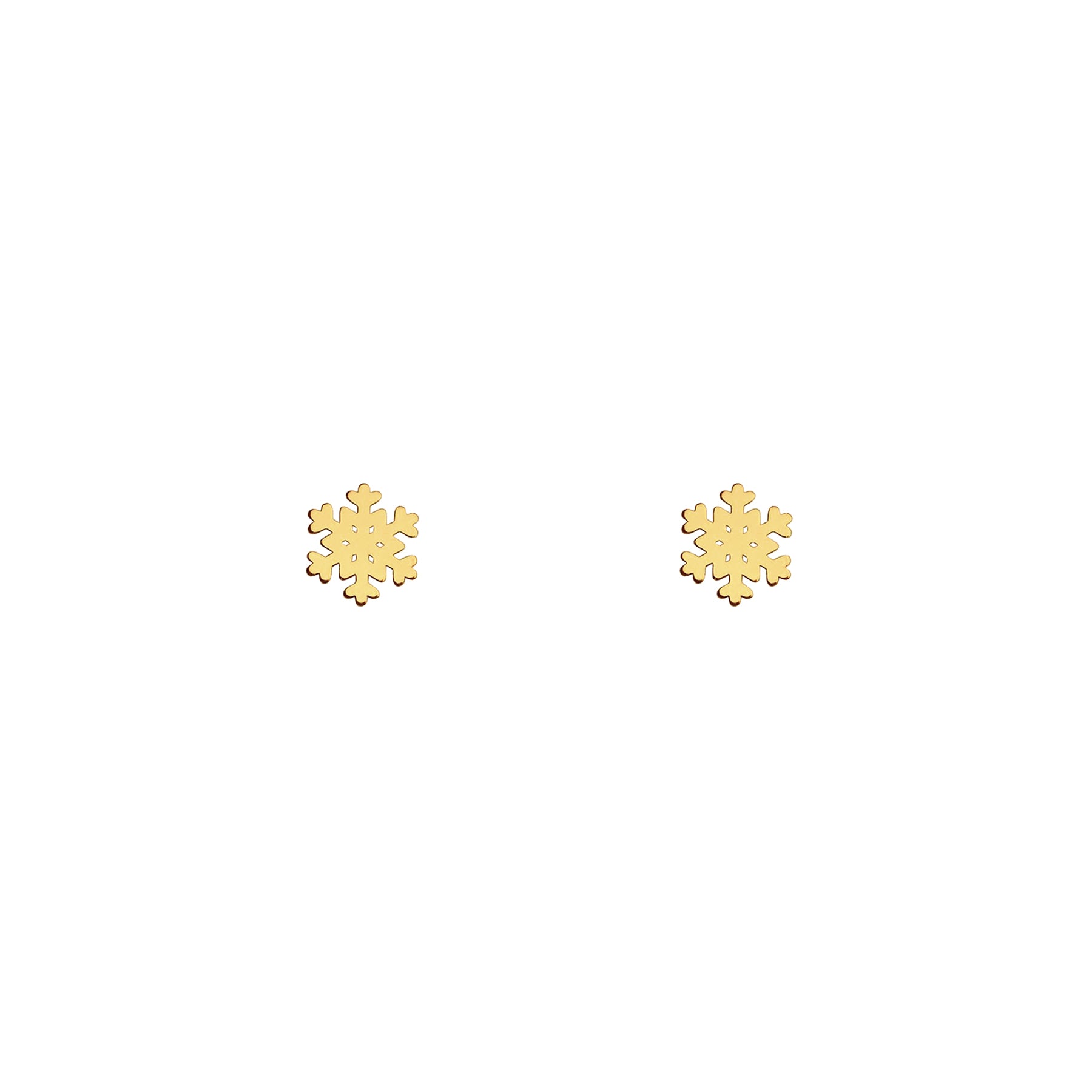 Gold snowflake stud earrings