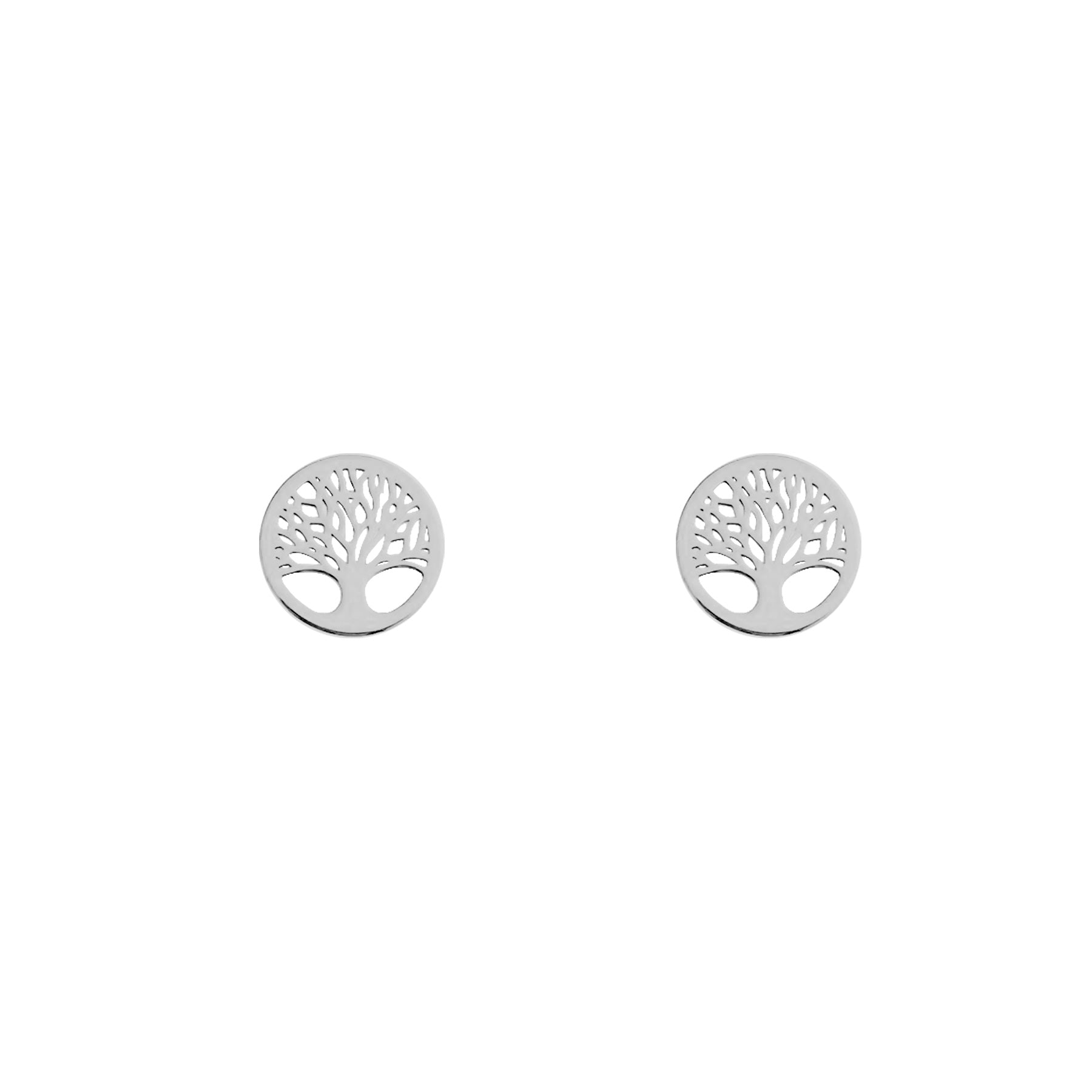 Silver tree stud earrings