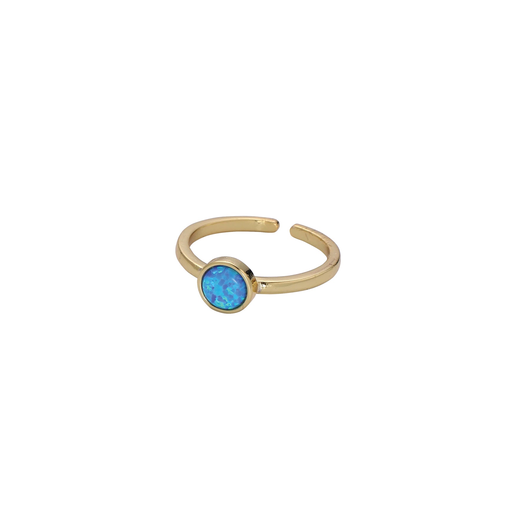 Gold and blue opal ring
