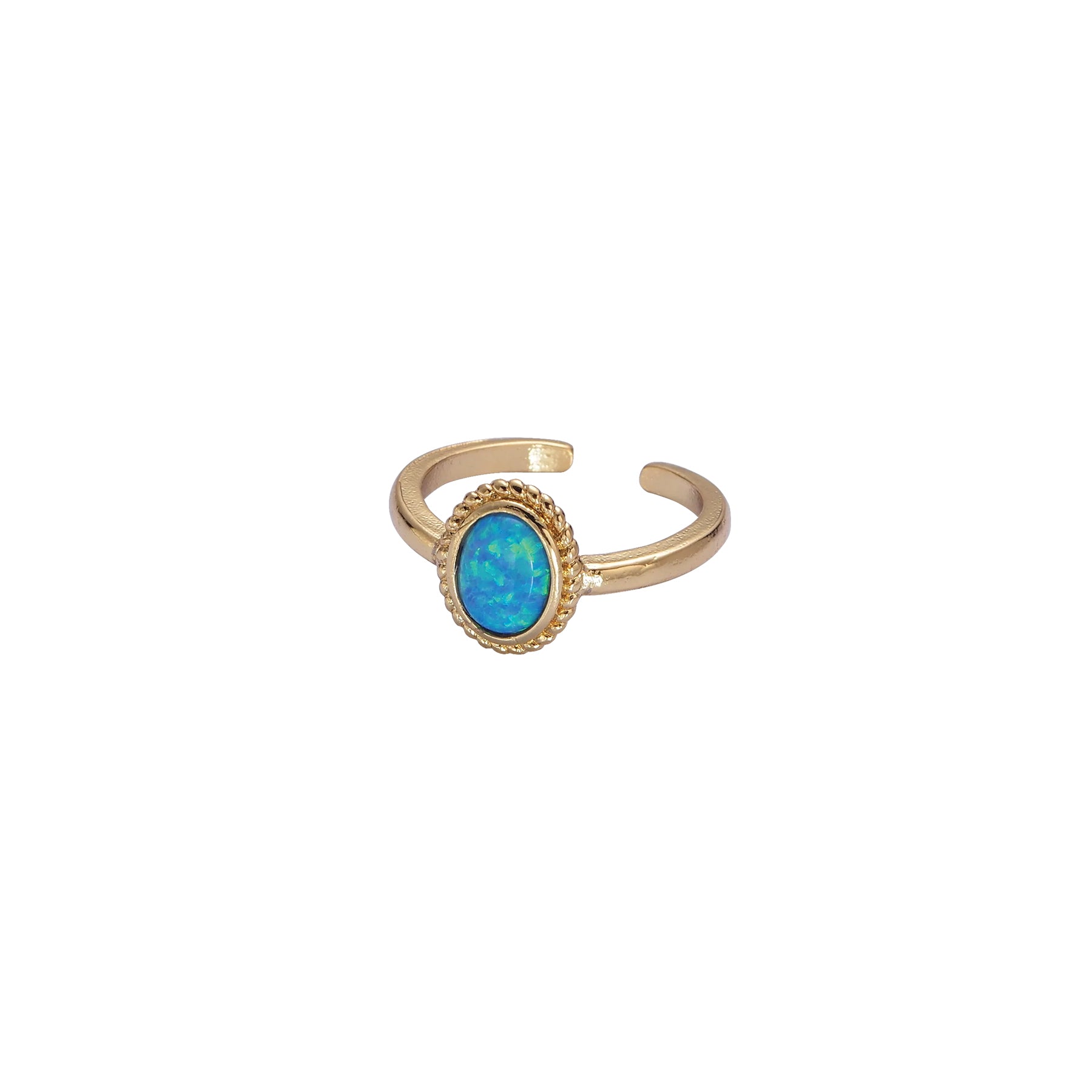Gold and blue opal ring