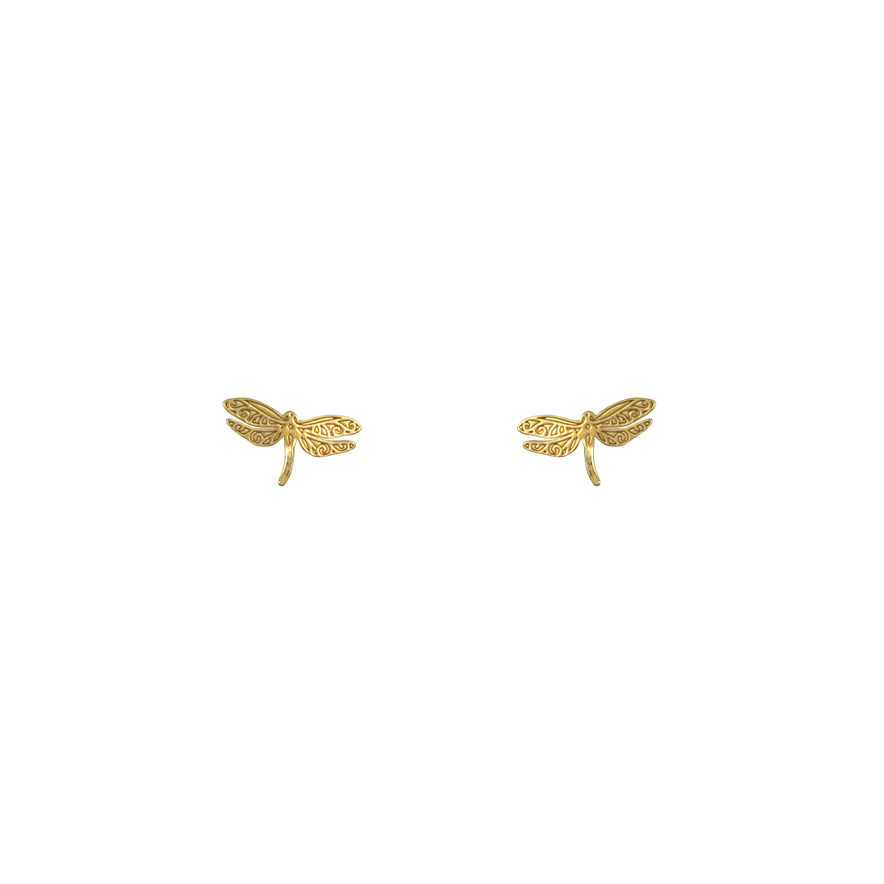 Gold dragonfly studs