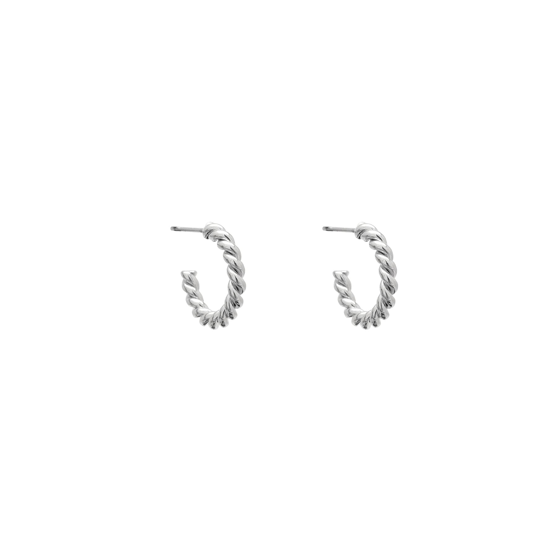 Boucles d'oreilles anneaux torsades argent - Lost & Faune