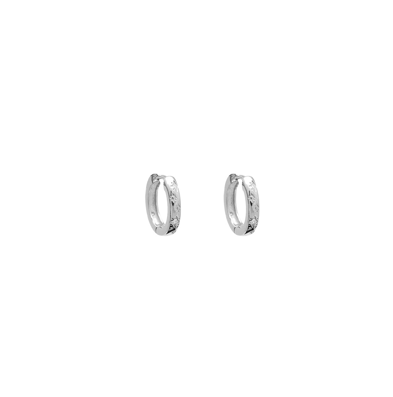 Boucles d'oreilles anneaux etoile argent - Lost & Faune