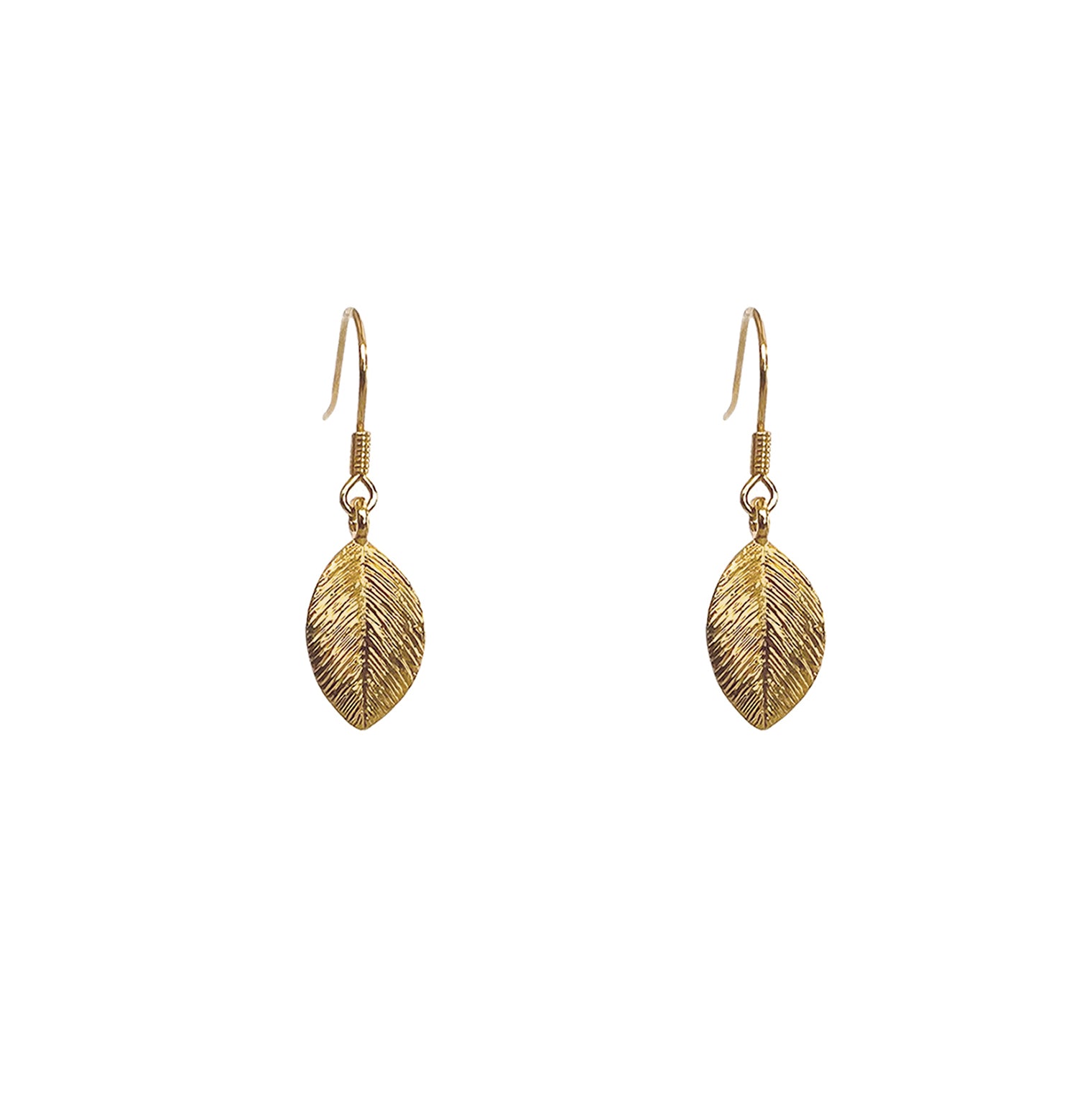 Gold leaf pendant earrings