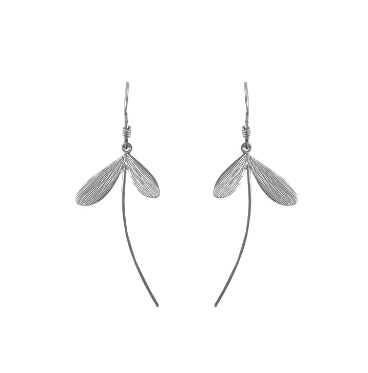 Silver maplekey earrings
