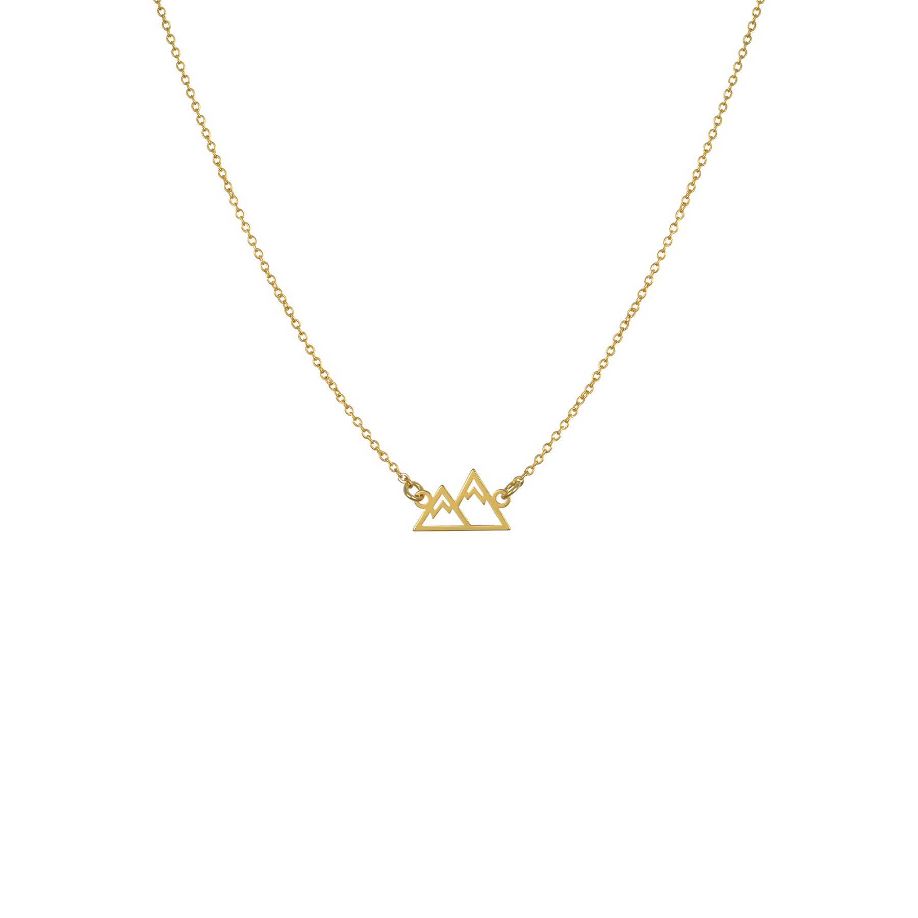 Small gold mountain necklace