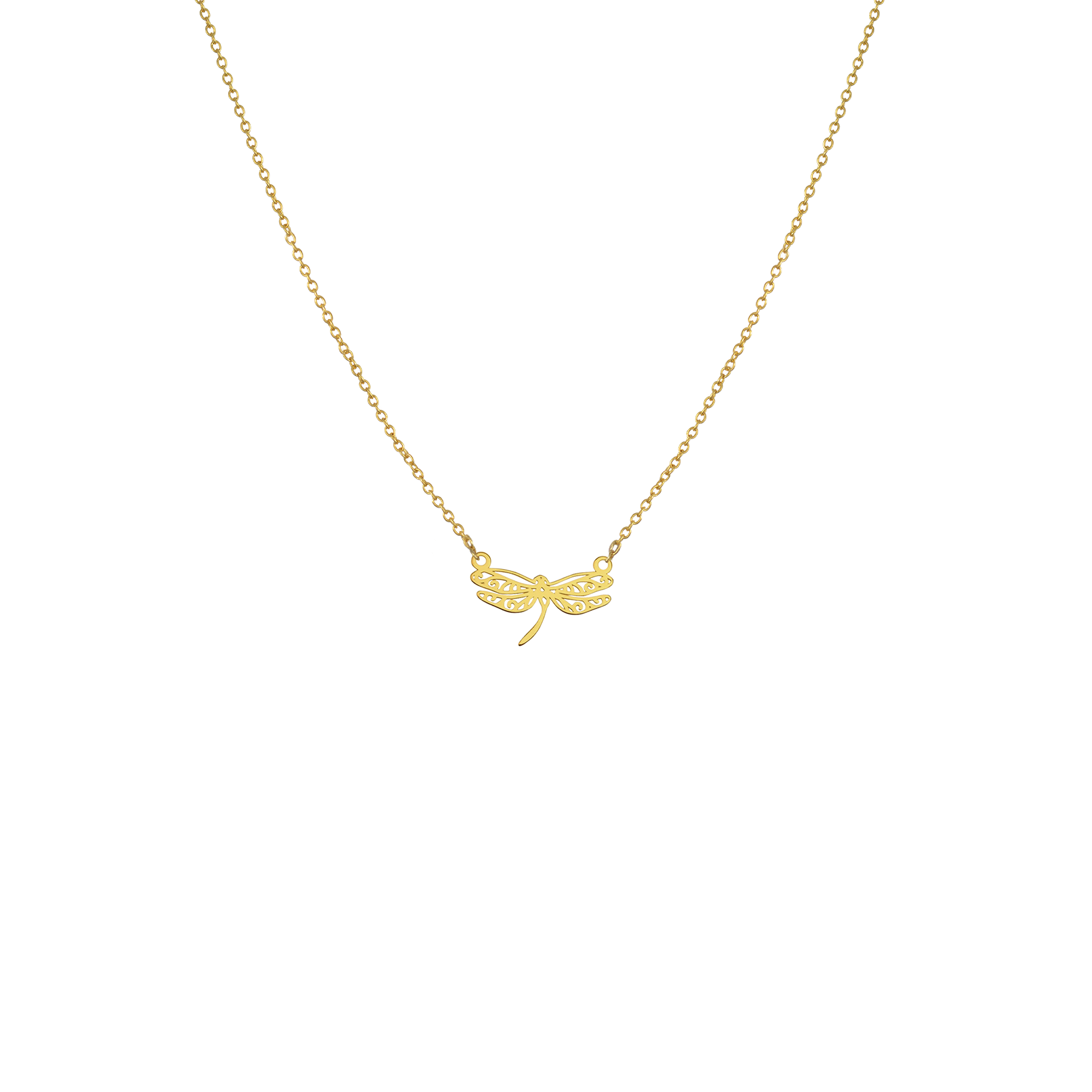 Gold dragonfly necklace