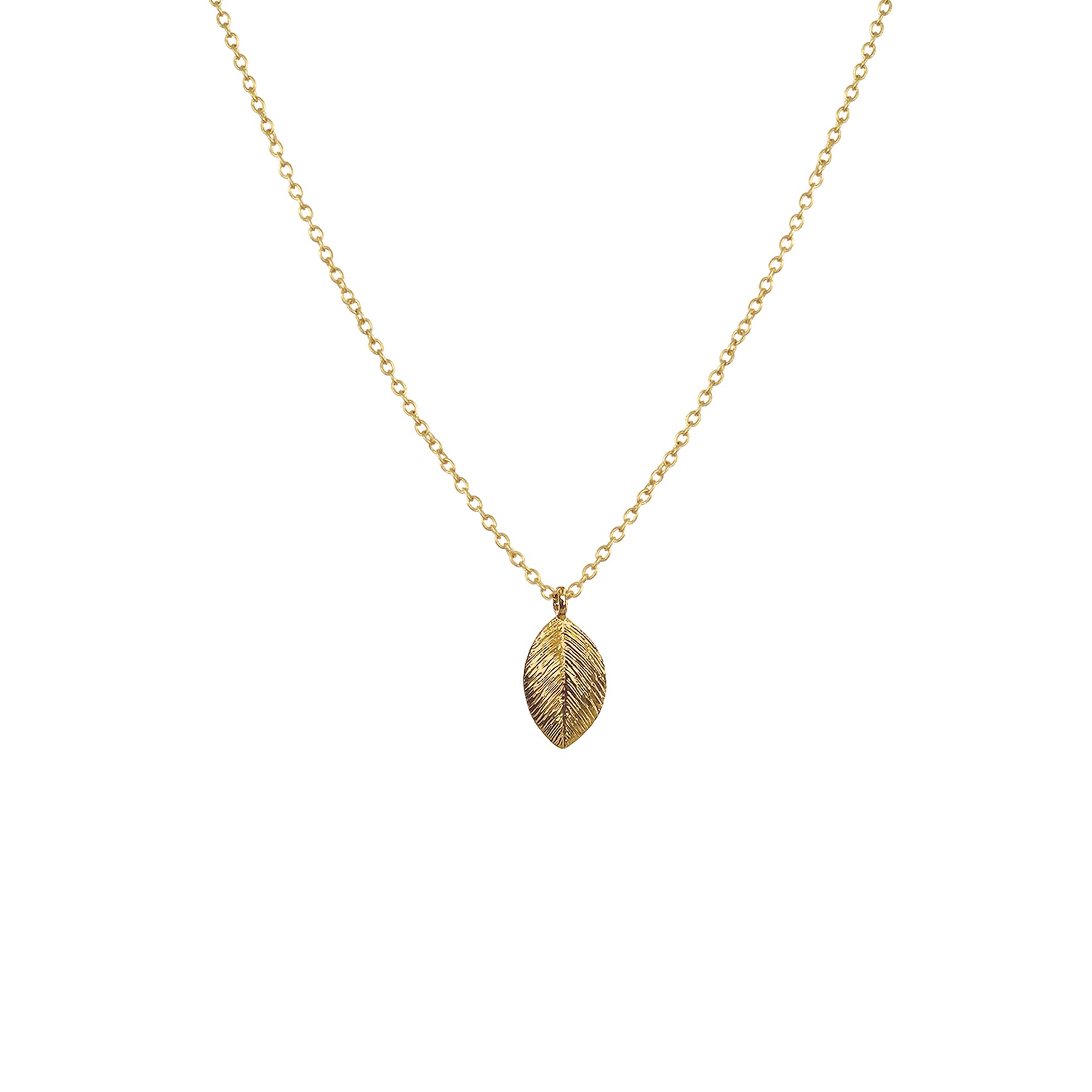 Gold pendant leaf necklace 