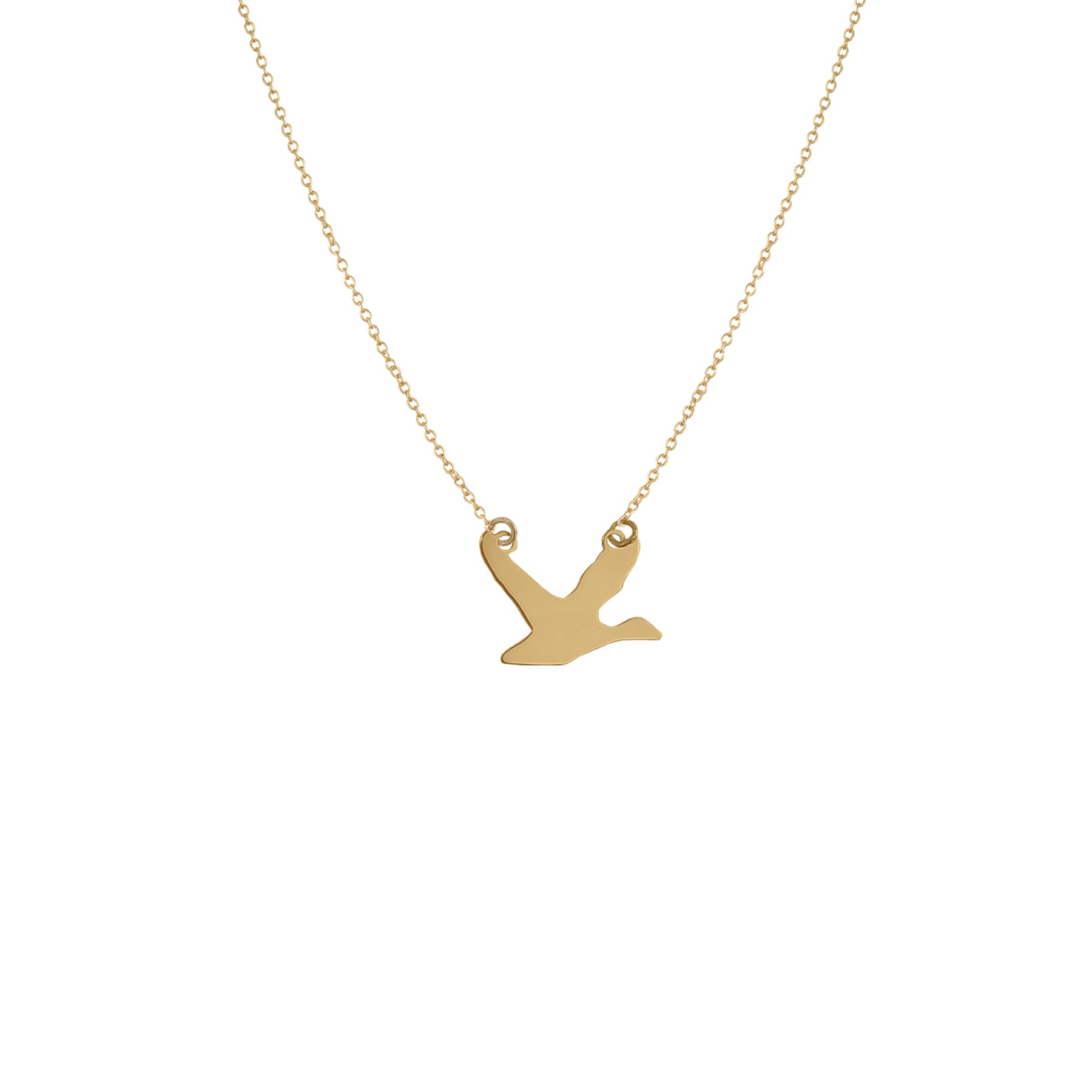 Gold goose necklace